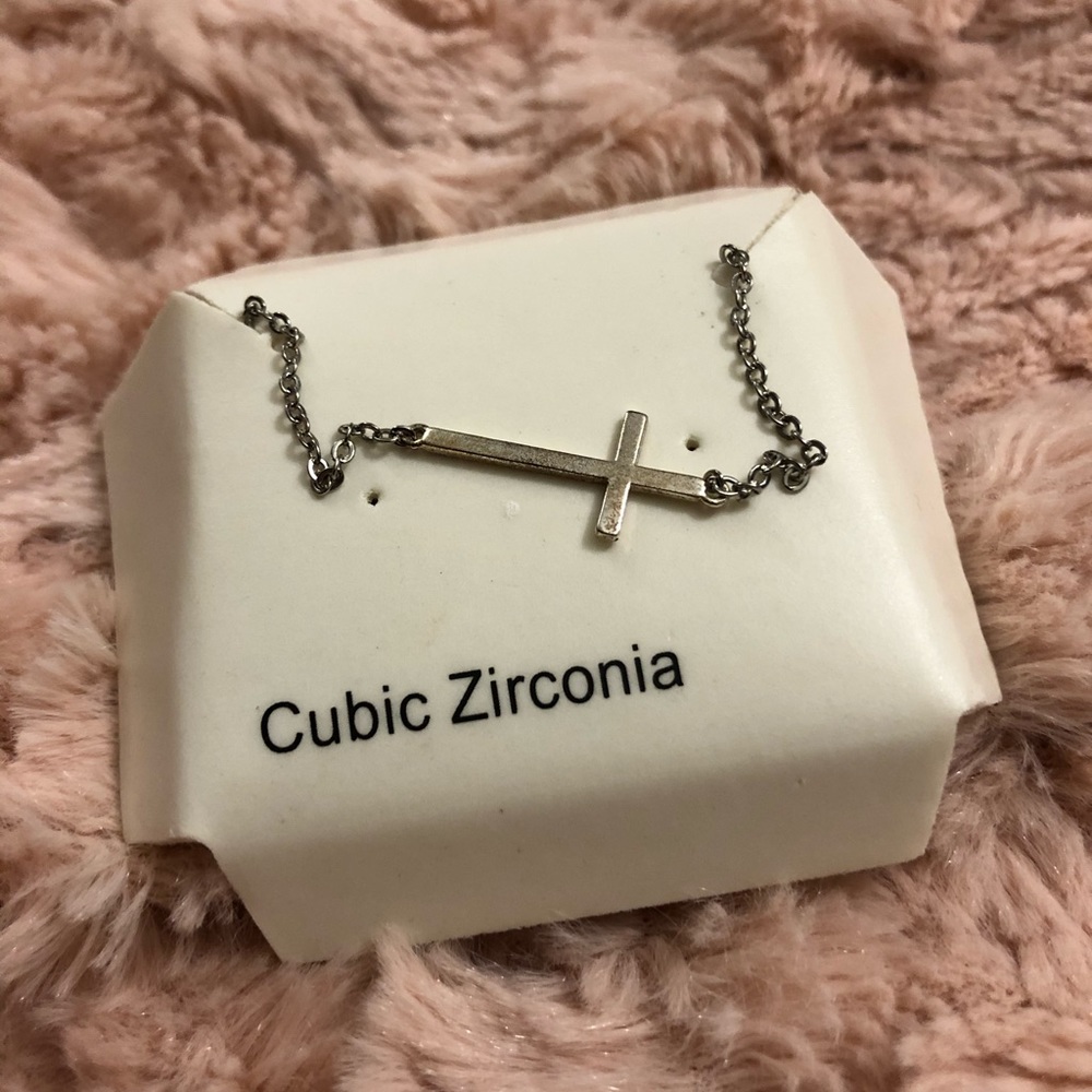 NWT Silver Cross Necklace